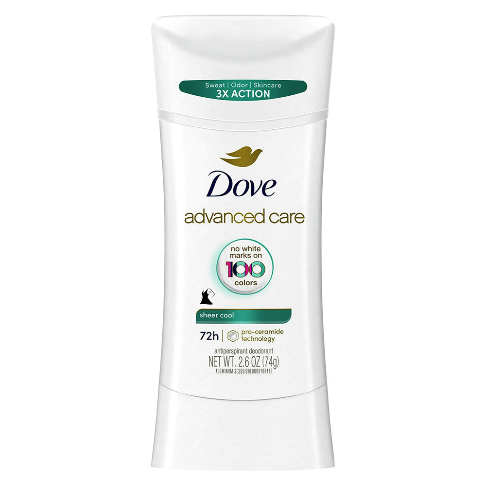 Dove Beauty Advanced Care Sheer Cool 72 Hour Invisible Antiperspirant And Deodorant, 2.6 Oz